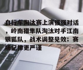 爱游戏下载app - 自行车淘汰赛上演强强对话，岭南猎隼队淘汰对手江南银狐队，战术调整见效；赛场纪律更严谨
